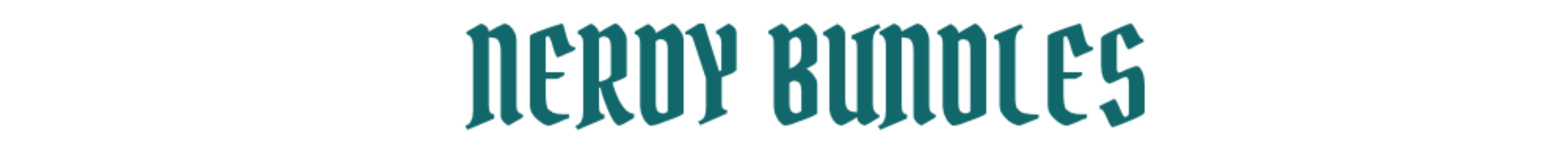 Logo of 'Nerdy Bundles' in teal color on a white background