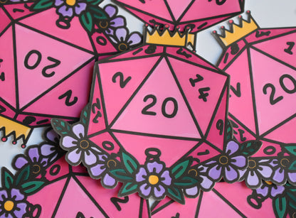 Crowned D20 Sticker