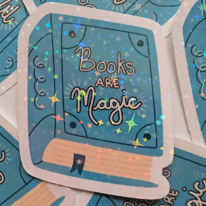 Books are Magic Holographic Sticker