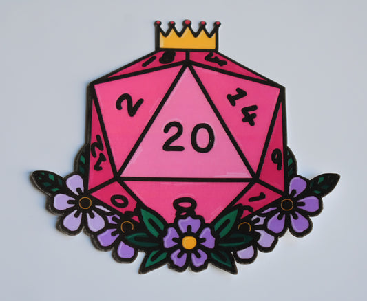 Crowned D20 Sticker