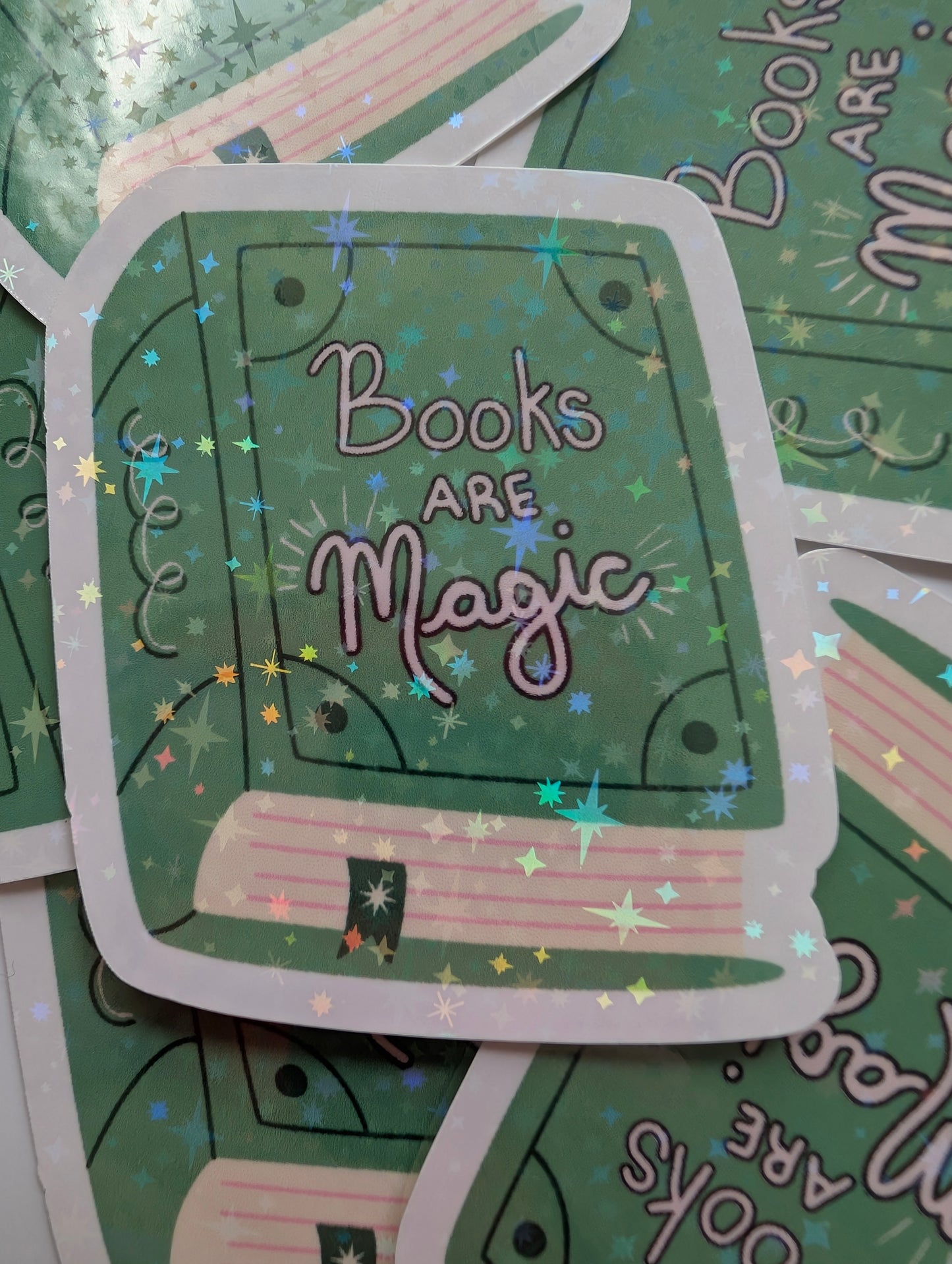 Books are Magic Holographic Sticker