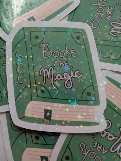 Books are Magic Holographic Sticker